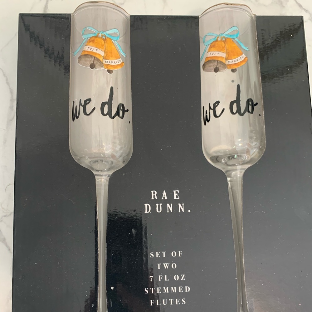 Rae Dunn champagne glass set of 2